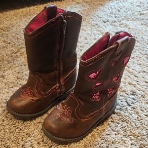 BONGO Kids Brown and Pink Boots
